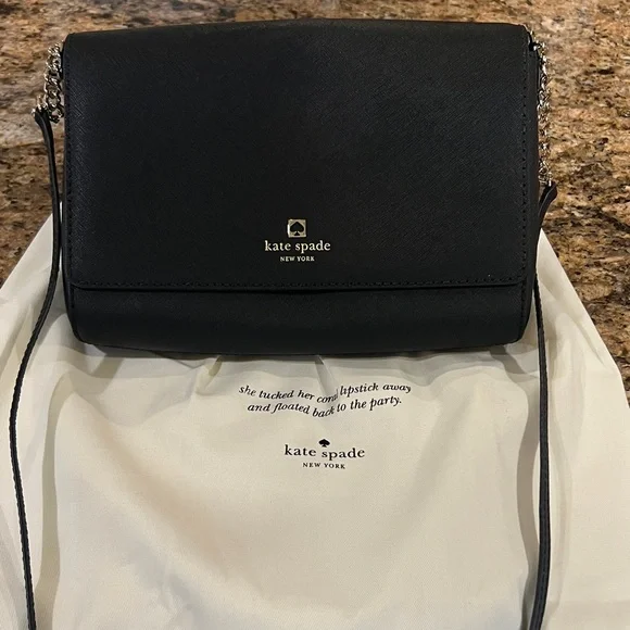 Kate Spade Elegant Black Crossbody Bag, comes with dust bag display picture 1